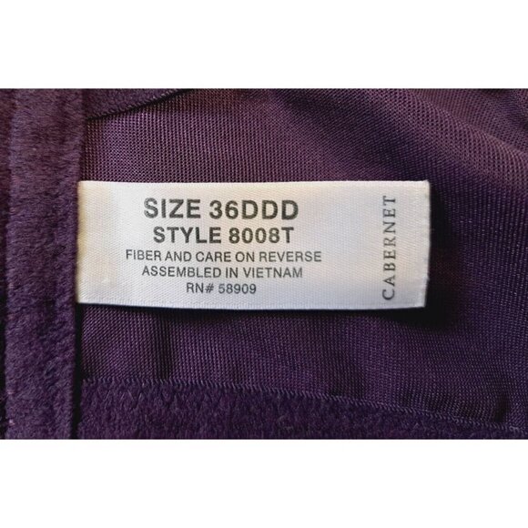 36DDD Full Coverage Lace Underwire Bra Purple Adjustable Straps - Picture 4 of 5